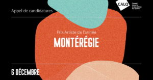 Visuel de l'appel de candidatures du Prix CALQ 2019